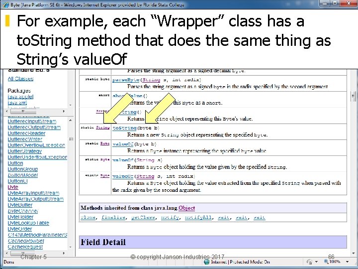 ▮ For example, each “Wrapper” class has a to. String method that does the