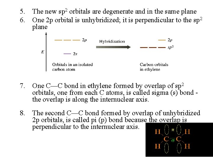5. The new sp 2 orbitals are degenerate and in the same plane 6.