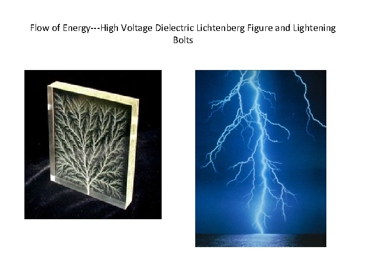 Flow of Energy---High Voltage Dielectric Lichtenberg Figure and Lightening Bolts 