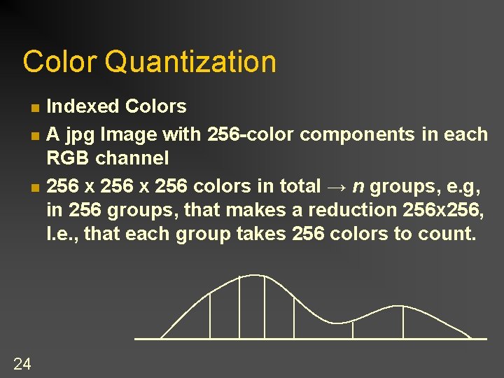 Color Quantization n 24 Indexed Colors A jpg Image with 256 -color components in