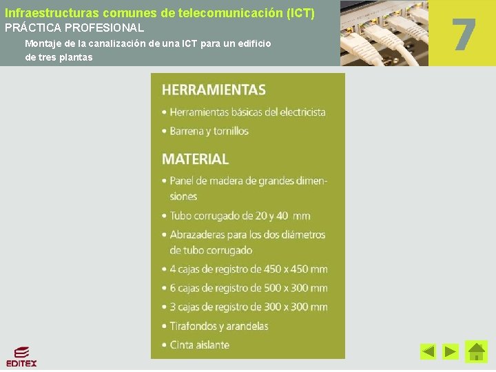 Infraestructuras comunes de telecomunicación (ICT) PRÁCTICA PROFESIONAL Montaje de la canalización de una ICT