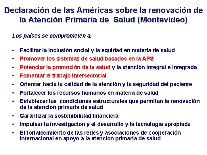 Atencin Primaria de Salud renovada Rumbo a las