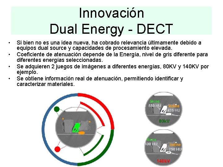 Innovación Dual Energy - DECT • • Si bien no es una idea nueva,