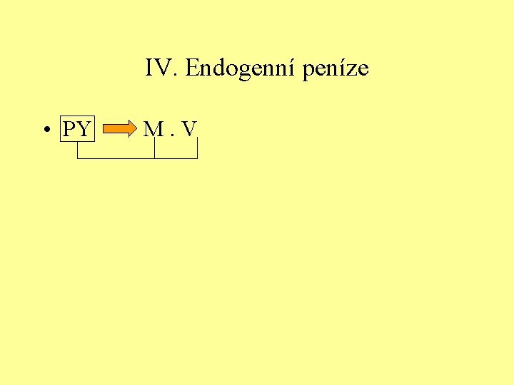 IV. Endogenní peníze • PY M. V 