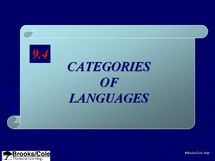 9. 4 CATEGORIES OF LANGUAGES ©Brooks/Cole, 2003 