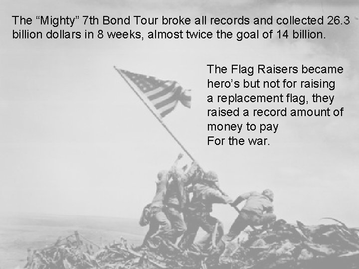 The “Mighty” 7 th Bond Tour broke all records and collected 26. 3 billion