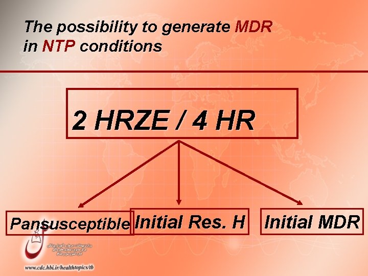 The possibility to generate MDR in NTP conditions 2 HRZE / 4 HR Pansusceptible