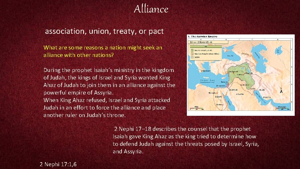  Alliance association, union, treaty, or pact What are some reasons a nation might