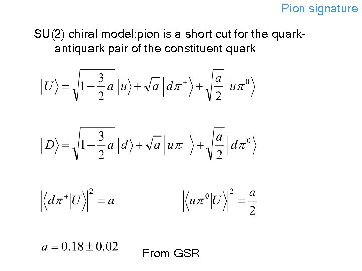 Pion signature SU(2) chiral model: pion is a short cut for the quarkantiquark pair
