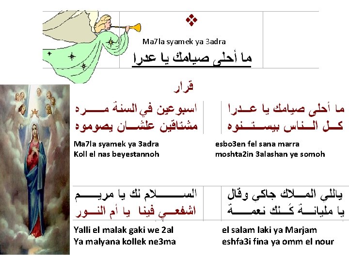 Ma 7 la syamek ya 3 adra Koll el nas beyestannoh esbo 3 en