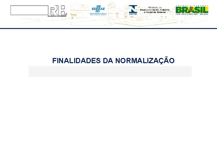 FINALIDADES DA NORMALIZAÇÃO 