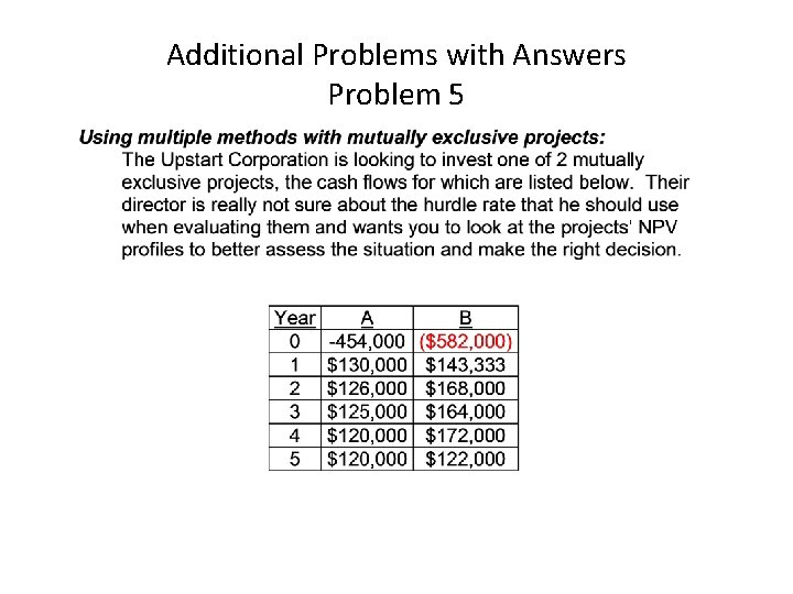 Additional Problems with Answers Problem 5 