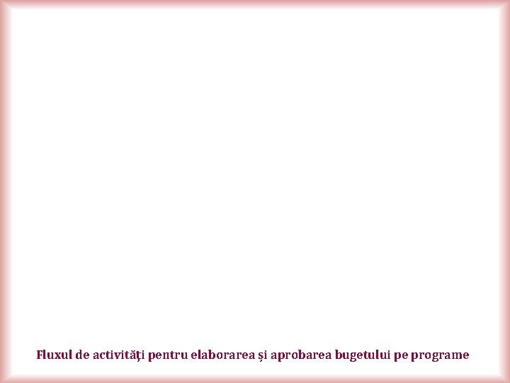 Fluxul de activităţi pentru elaborarea și aprobarea bugetului pe programe 
