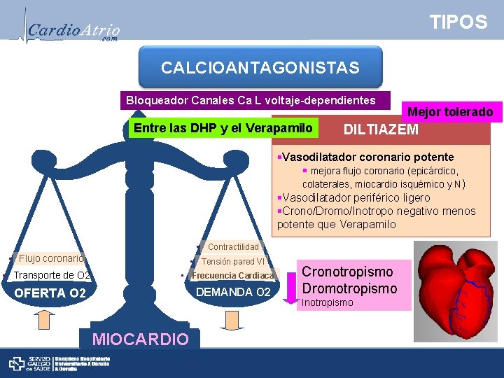 TIPOS CALCIOANTAGONISTAS Bloqueador Canales Ca L voltaje-dependientes Entre las DHP y el Verapamilo Mejor