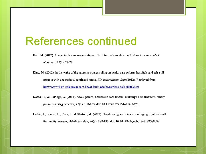 References continued 