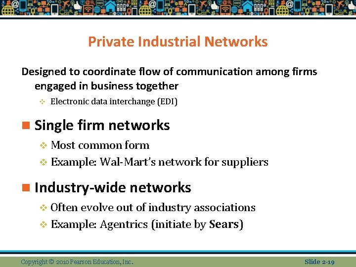 Private Industrial Networks Designed to coordinate flow of communication among firms engaged in business Private Industrial Networks Designed to coordinate flow of communication among firms engaged in business