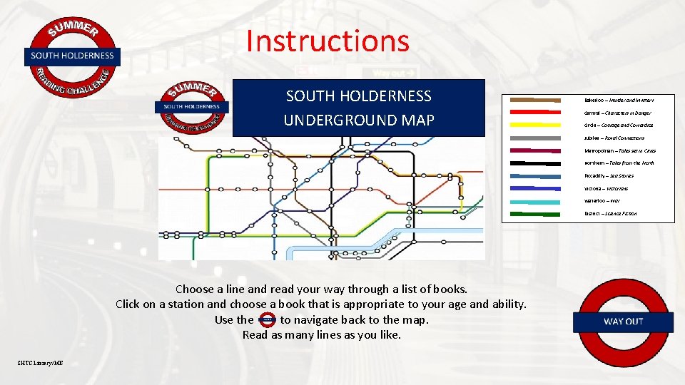 Instructions SOUTH HOLDERNESS UNDERGROUND MAP Bakerloo – Murder and Mystery Central – Characters in