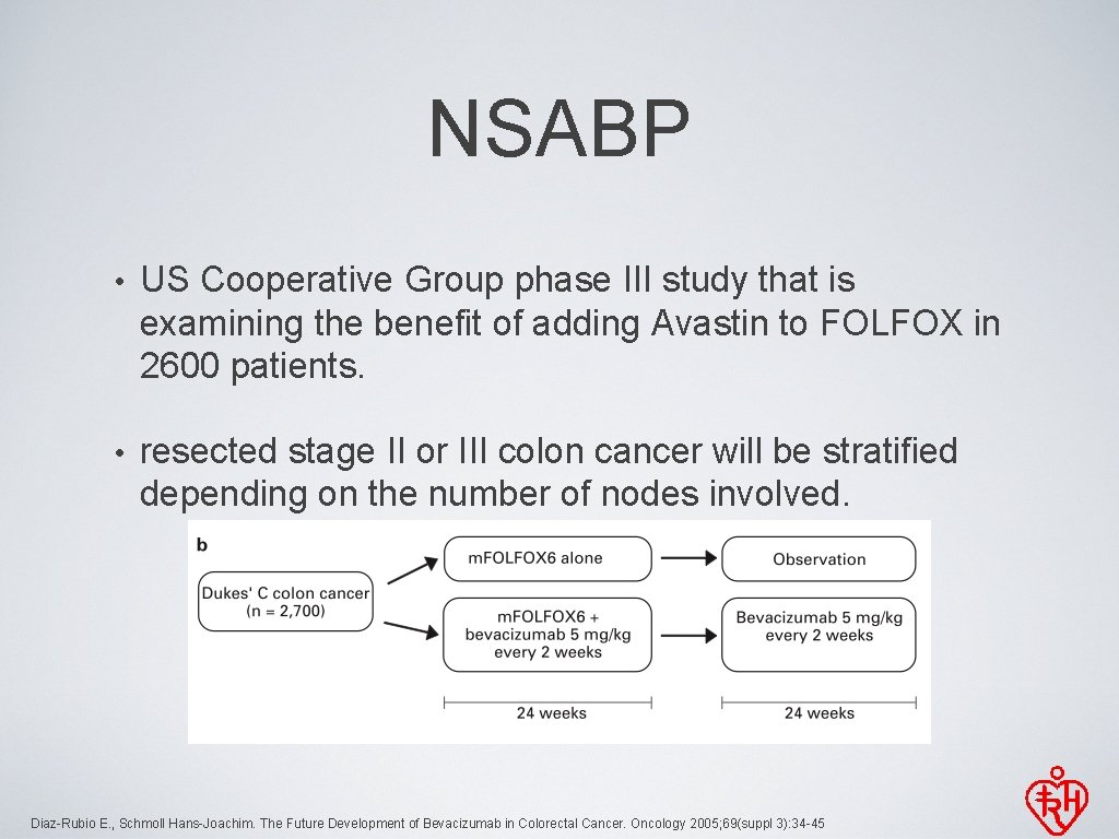 NSABP • US Cooperative Group phase III study that is examining the benefit of
