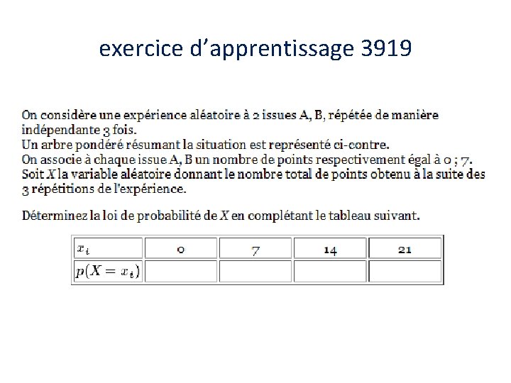 exercice d’apprentissage 3919 