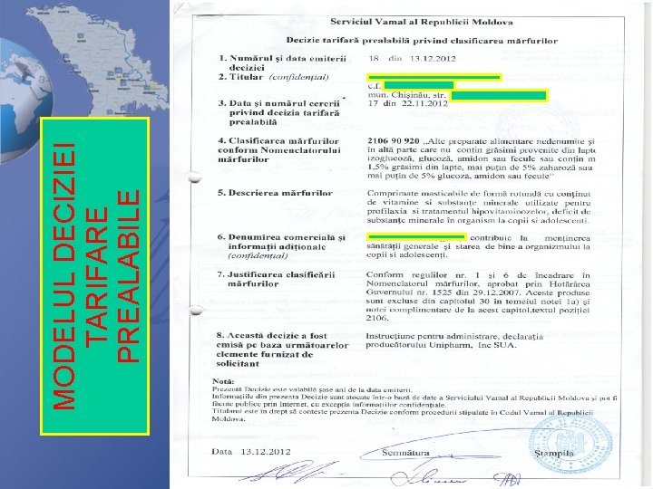 MODELUL DECIZIEI TARIFARE PREALABILE 