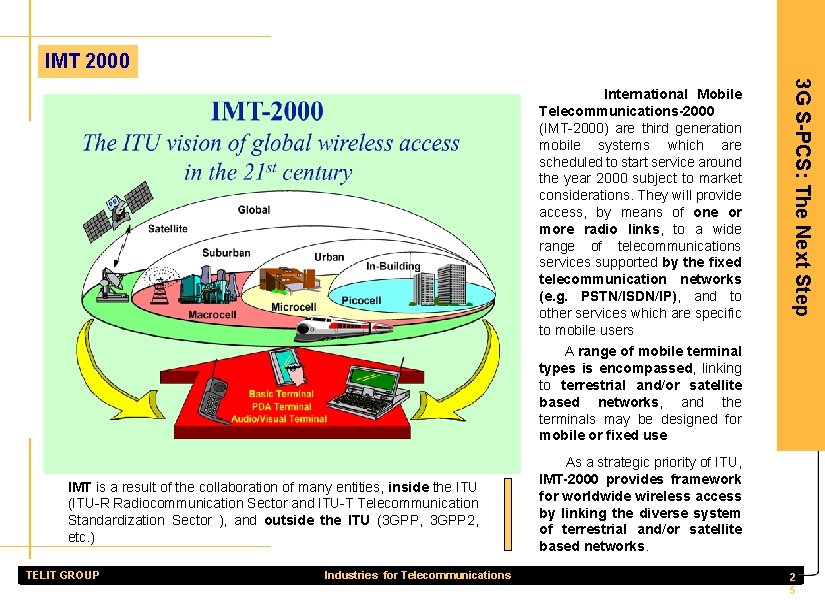 IMT 2000 3 G S-PCS: The Next Step International Mobile Telecommunications-2000 (IMT-2000) are third