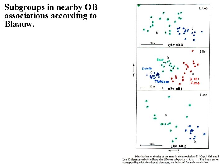 Subgroups in nearby OB associations according to Blaauw. 