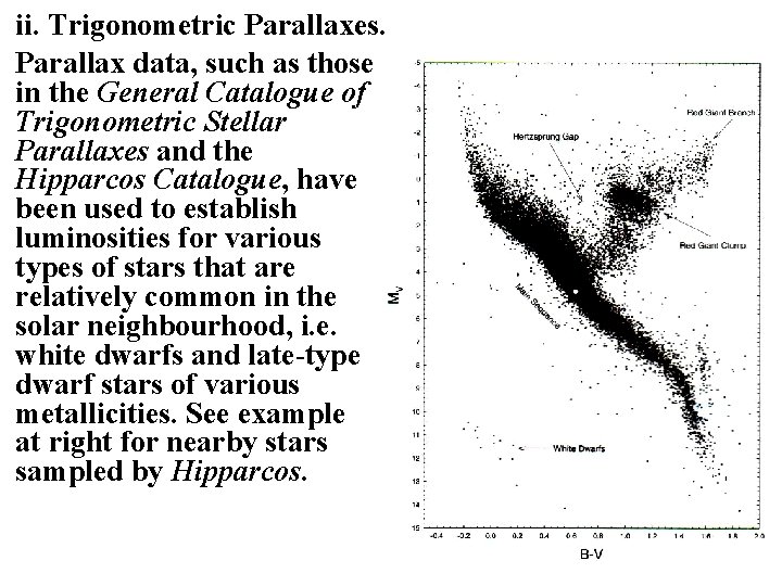 ii. Trigonometric Parallaxes. Parallax data, such as those in the General Catalogue of Trigonometric