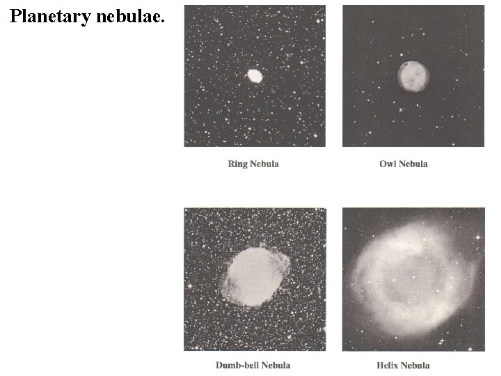 Planetary nebulae. 