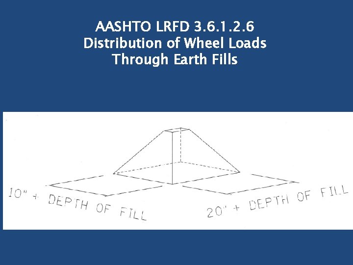 AASHTO LRFD 3. 6. 1. 2. 6 Distribution of Wheel Loads Through Earth Fills