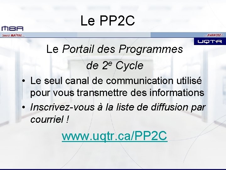 Le PP 2 C Le Portail des Programmes de 2 e Cycle • Le