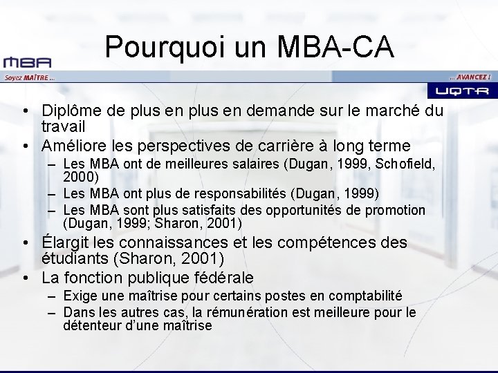 Pourquoi un MBA-CA • Diplôme de plus en demande sur le marché du travail