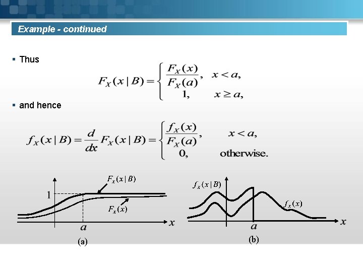 Example - continued § Thus § and hence (a) (b) 