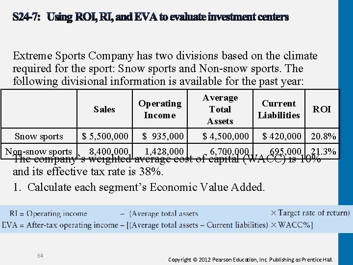 Extreme Sports Company has two divisions based on the climate required for the sport: