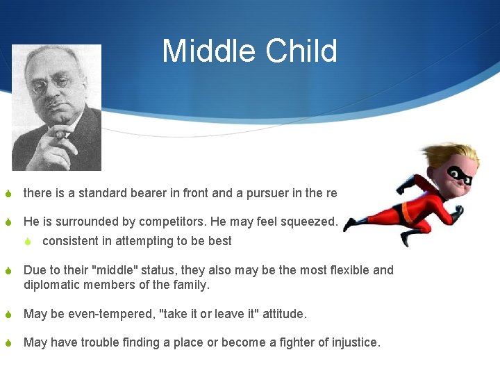 Middle Child S there is a standard bearer in front and a pursuer in