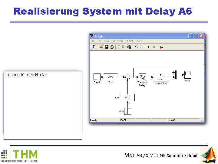 Realisierung System mit Delay A 6 Lösung für den Notfall MATLAB / SIMULINK Summer