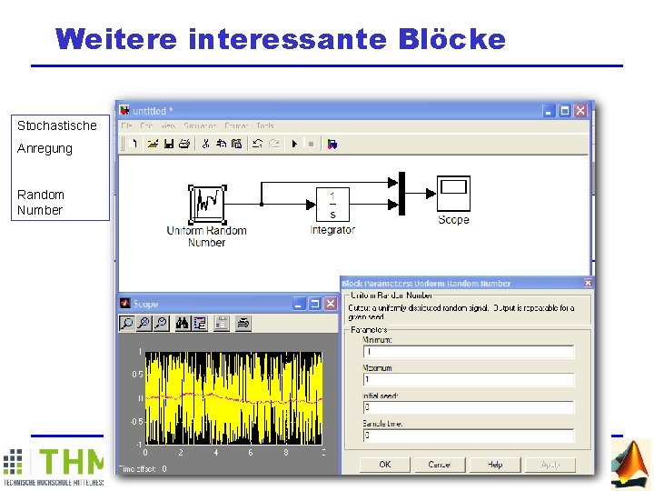 Weitere interessante Blöcke Stochastische Anregung Random Number MATLAB / SIMULINK Summer School 