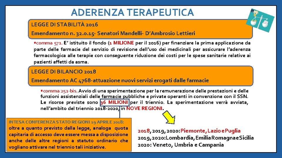 ADERENZA TERAPEUTICA LEGGE DI STABILITÀ 2016 Emendamento n. 32. 0. 15 - Senatori Mandelli-