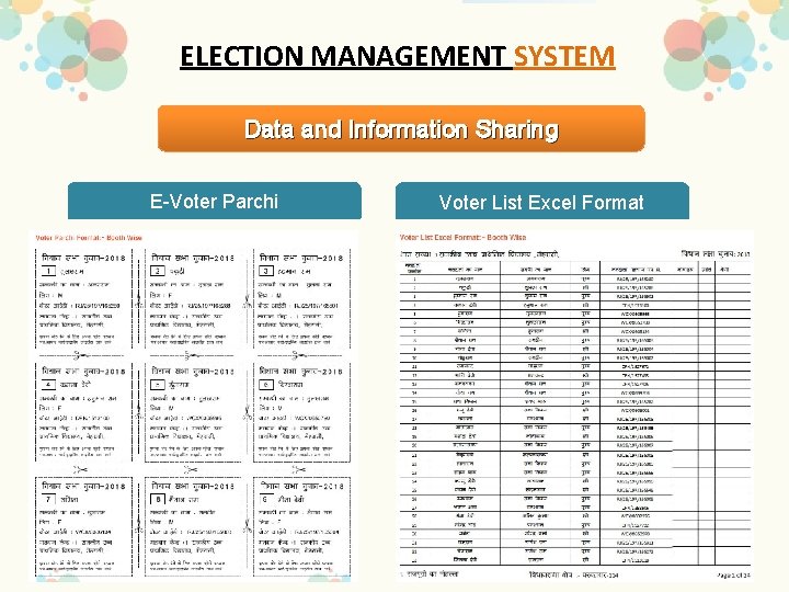 ELECTION MANAGEMENT SYSTEM Data and Information Sharing E-Voter Parchi Voter List Excel Format 