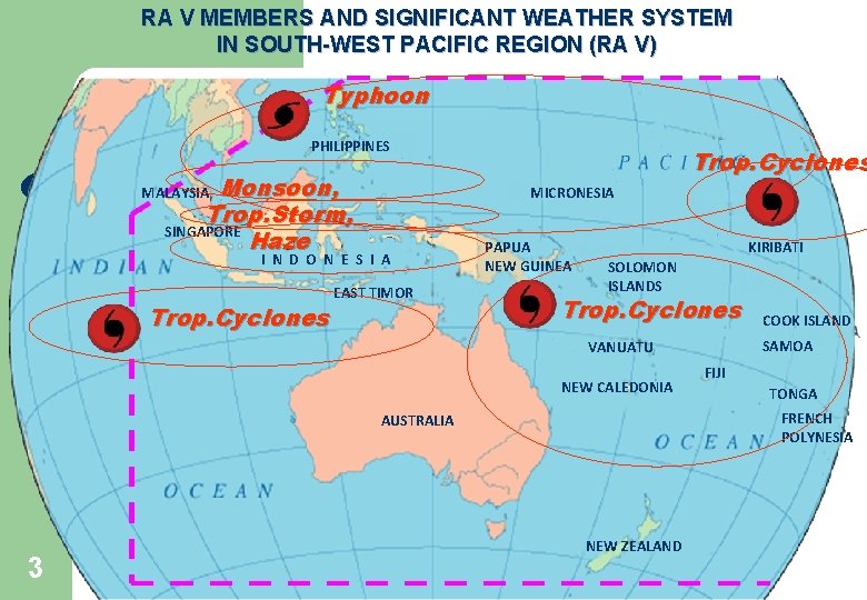 RA V MEMBERS AND SIGNIFICANT WEATHER SYSTEM IN SOUTH-WEST PACIFIC REGION (RA V) Typhoon