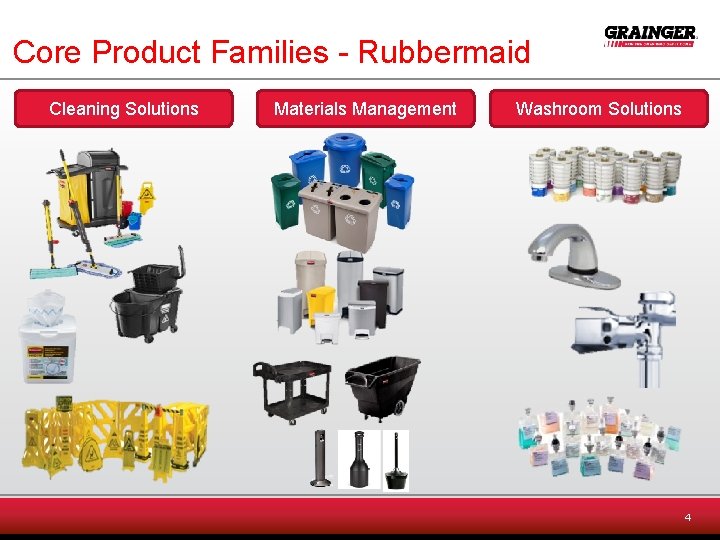 Core Product Families - Rubbermaid Cleaning Solutions Materials Management Washroom Solutions 4 