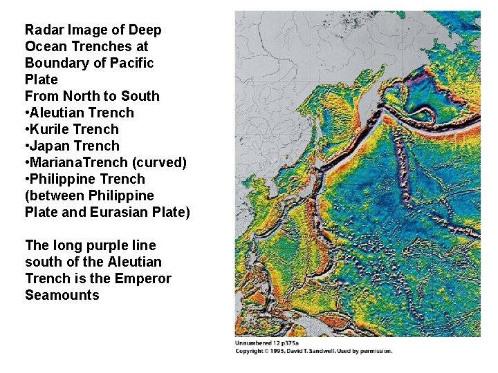 Radar Image of Deep Ocean Trenches at Boundary of Pacific Plate From North to