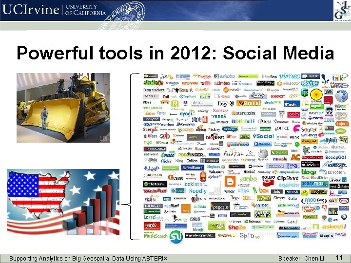 Powerful tools in 2012: Social Media Supporting Analytics on Big Geospatial Data Using ASTERIX