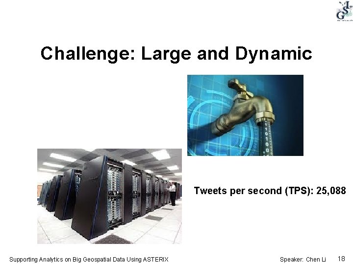 Challenge: Large and Dynamic Tweets per second (TPS): 25, 088 Supporting Analytics on Big