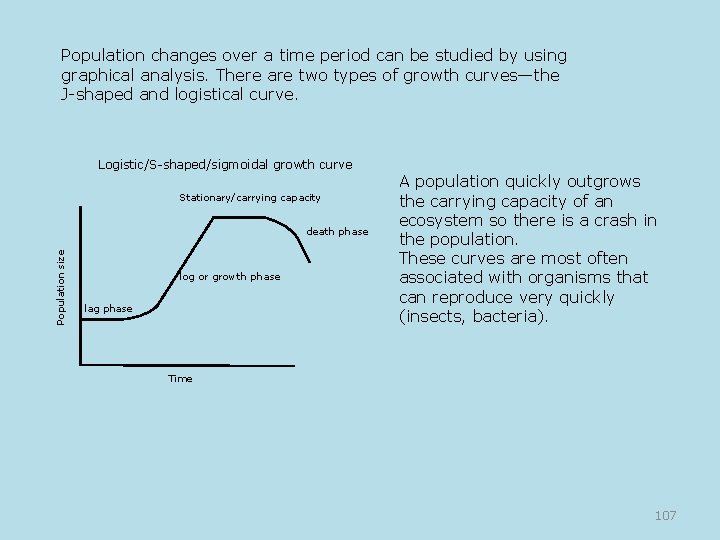 Population changes over a time period can be studied by using graphical analysis. There