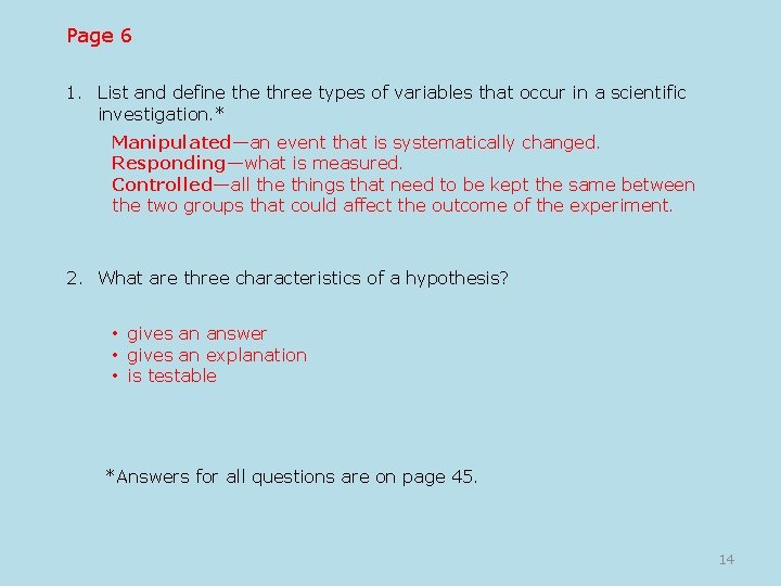 Page 6 1. List and define three types of variables that occur in a