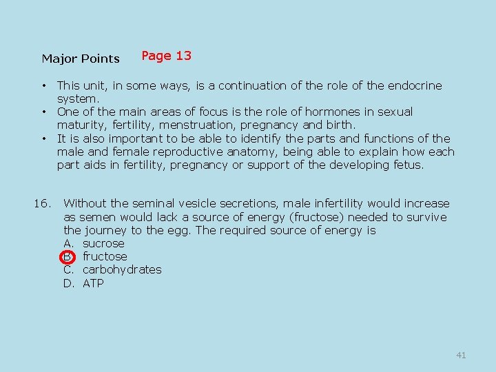 Major Points Page 13 • This unit, in some ways, is a continuation of