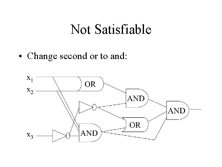 Not Satisfiable • Change second or to and: 