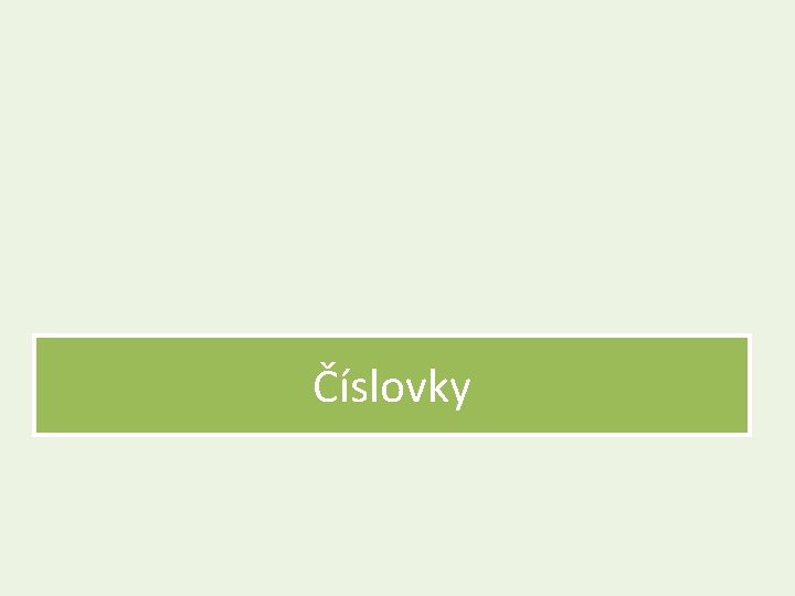 Číslovky 