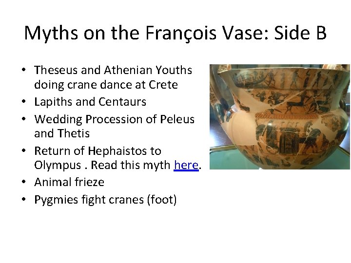 Myths on the François Vase: Side B • Theseus and Athenian Youths doing crane