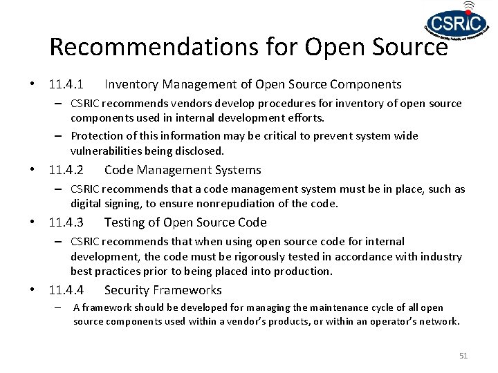 Recommendations for Open Source • 11. 4. 1 Inventory Management of Open Source Components